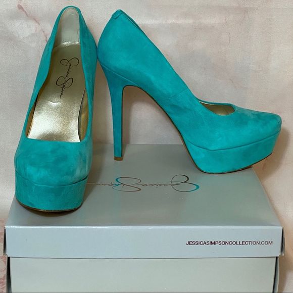 jessica simpson teal heels